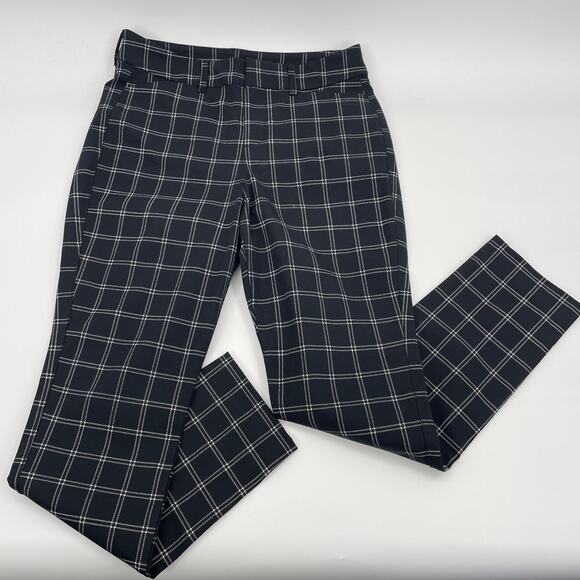 OLD NAVY Window Pane Pixie Pant Womens Size 6 Black White Tapered Dark Academia - Picture 1 of 10